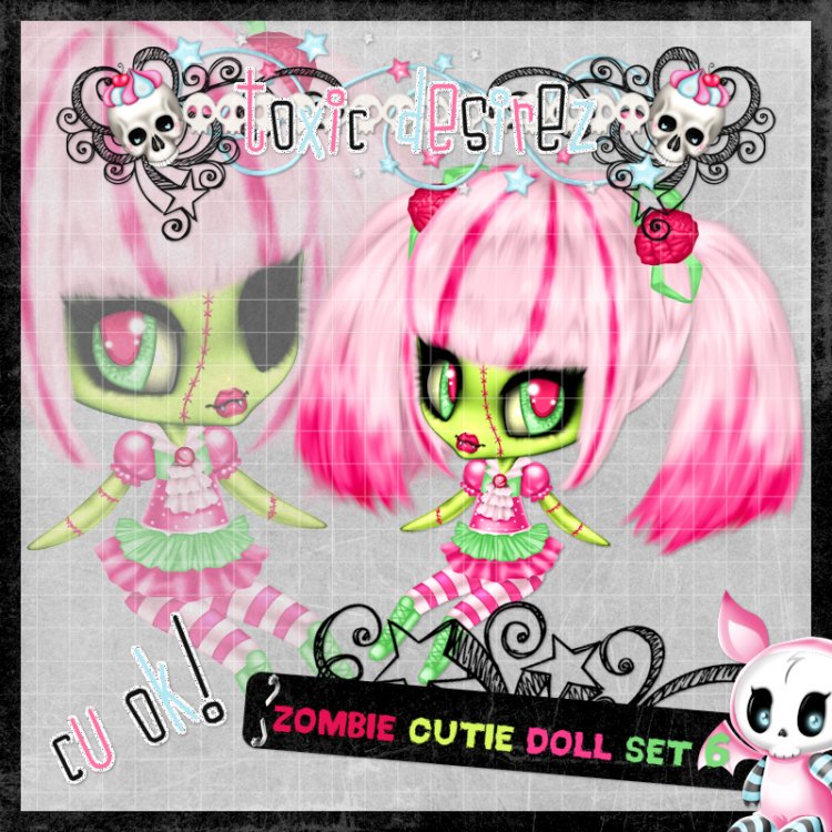 Zombie Cutie Dolls Set 6 - Click Image to Close