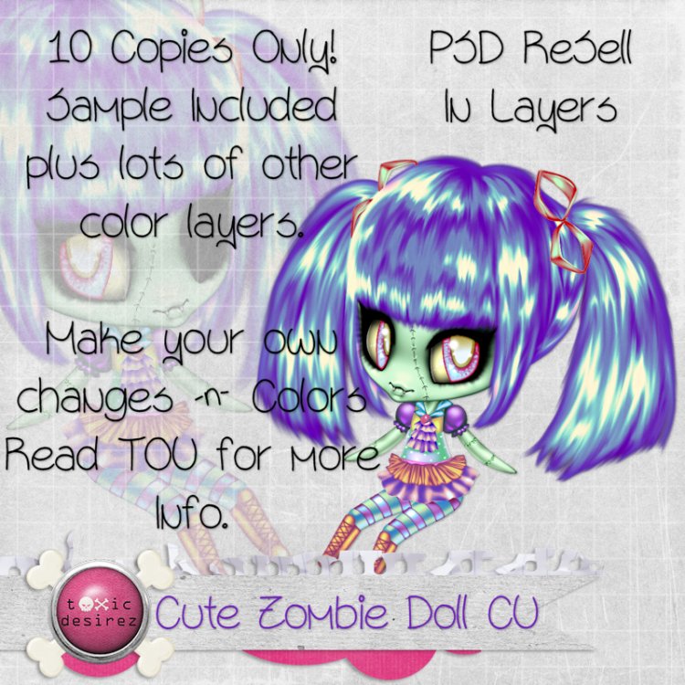 Cute Zombie Doll ReSell - Click Image to Close