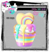 Rainbow Cookie Cupcake 1