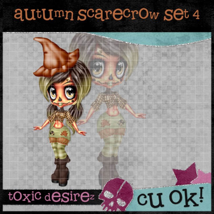 Autumn SCarecrow Set 4 - Click Image to Close