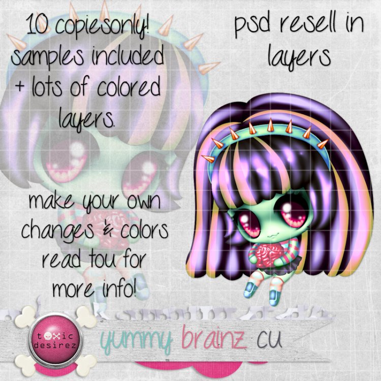 Yummy Brainz Doll ReSell - Click Image to Close