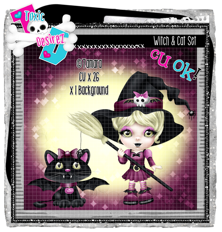 Cute Witch & Kitty Set 1