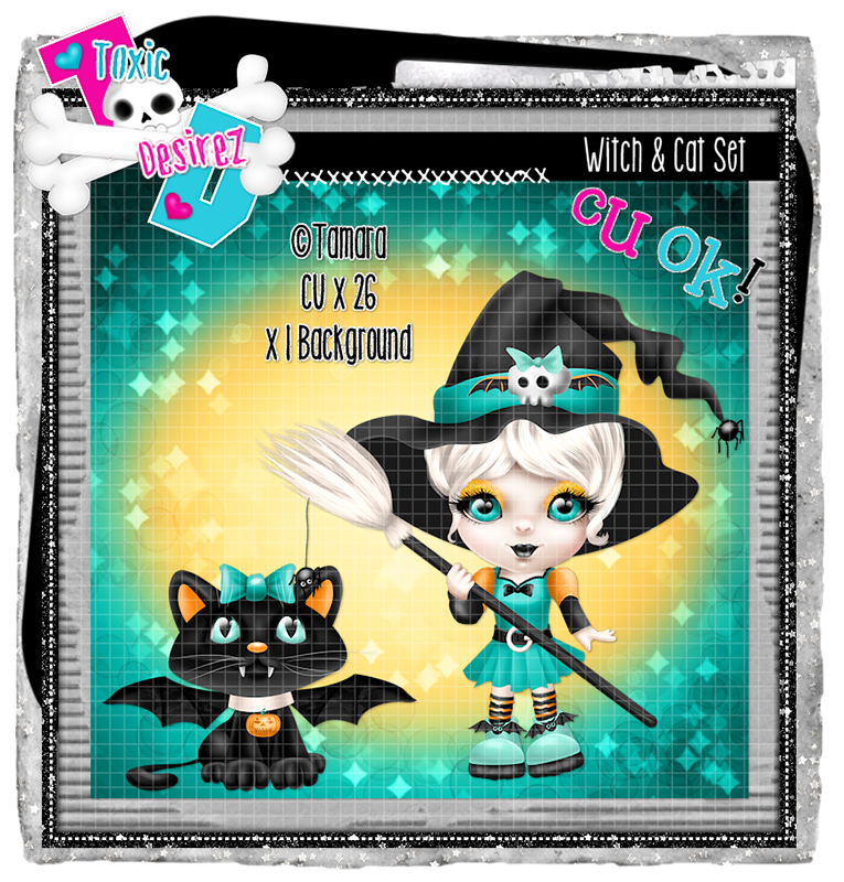 Cute Witch & Kitty Set 2
