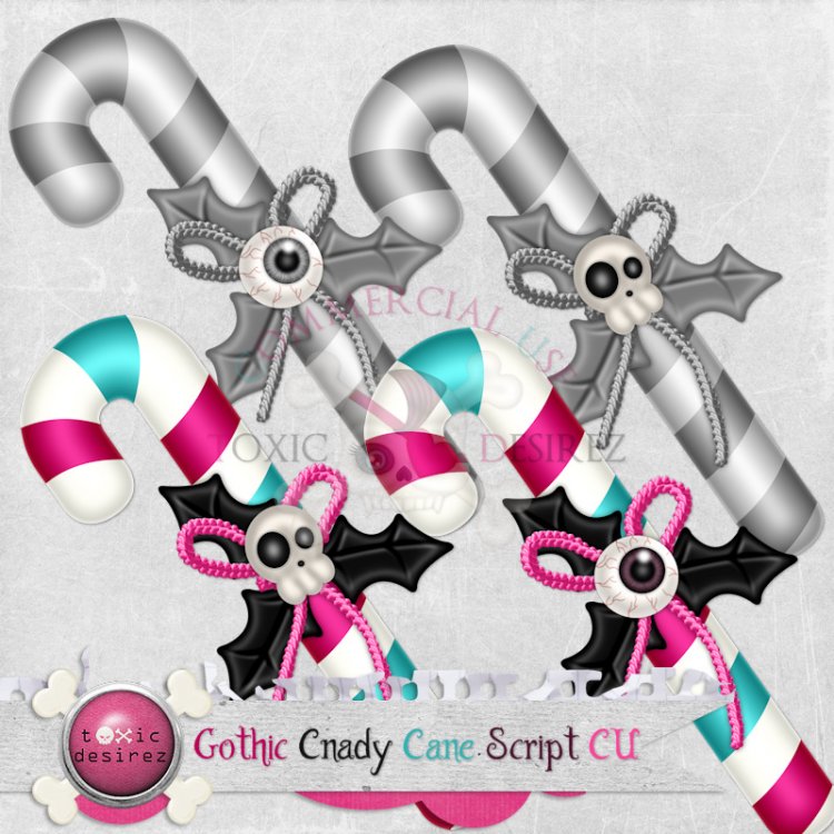 CU Gothic Candy Cane Script - Click Image to Close