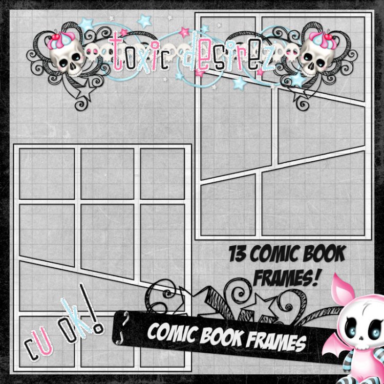 CU Comic Book Frames Clipart - Click Image to Close