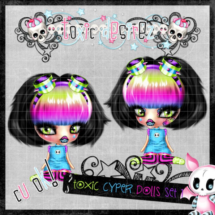 Toxic Cyber Doll Set 1 - Click Image to Close