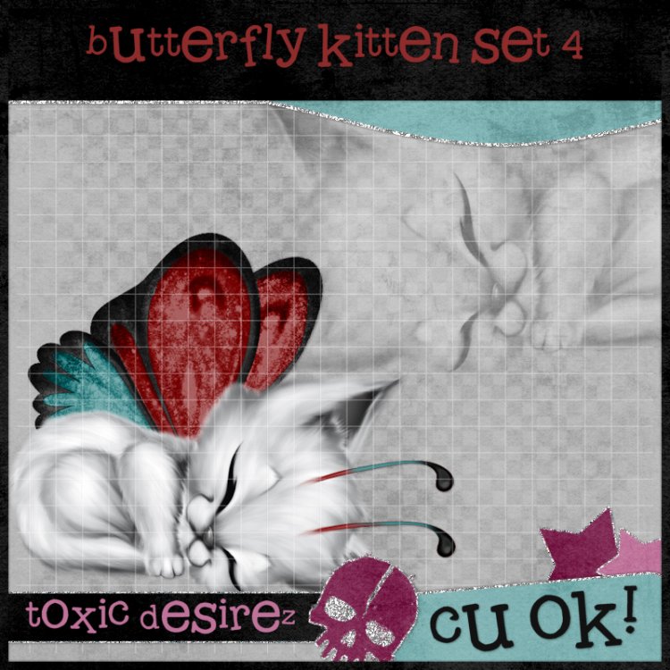 Butterfly Kitten Set 4 - Click Image to Close