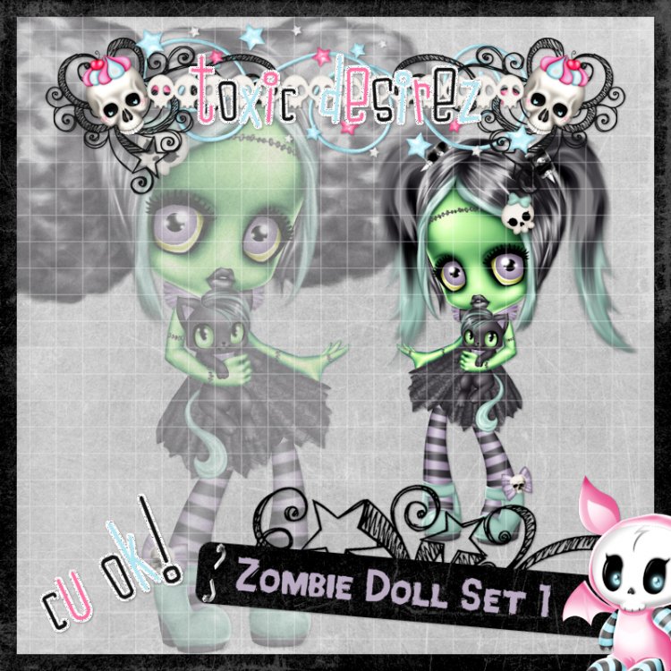 Zombie Doll Set 1 - Click Image to Close