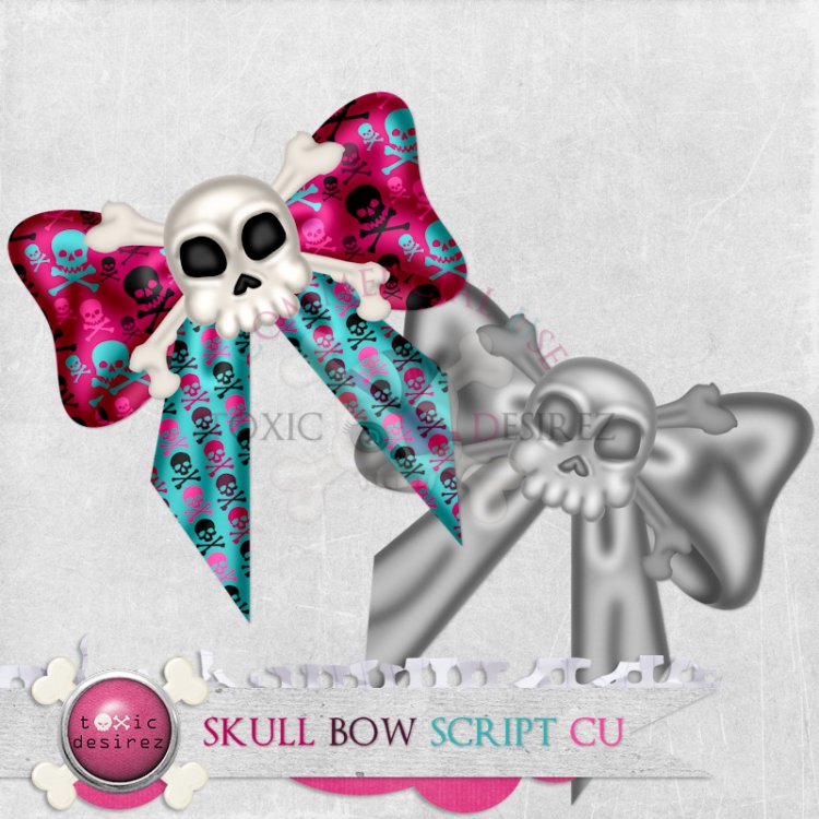 CU Skull Bow Script - Click Image to Close