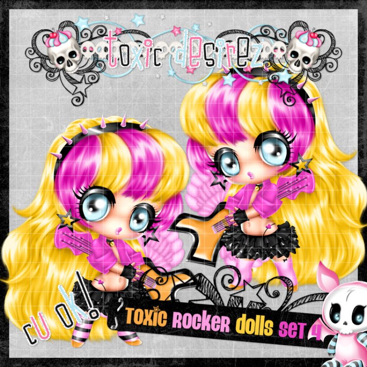 Toxic Rocker Dolls Set 4 - Click Image to Close