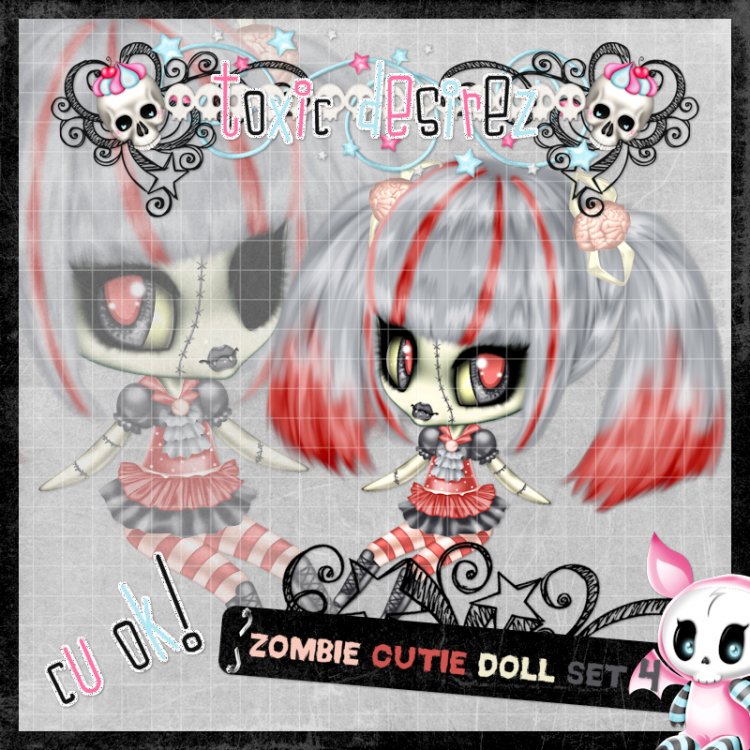 Zombie Cutie Dolls Set 4 - Click Image to Close