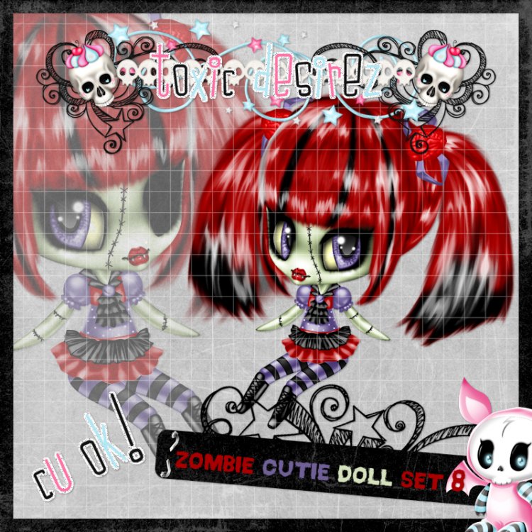 Zombie Cutie Dolls Set 8 - Click Image to Close