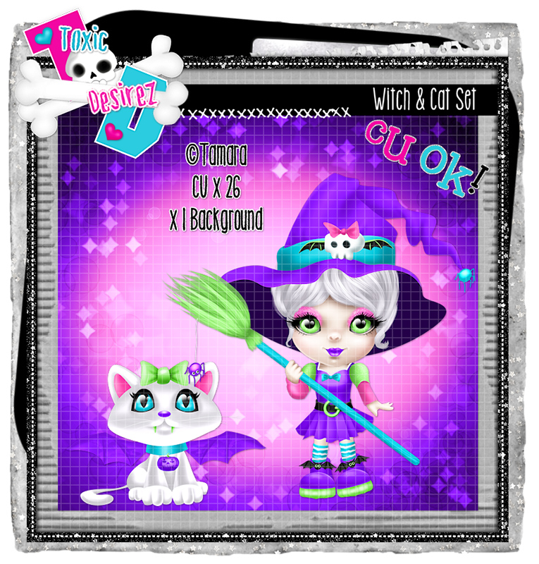 Cute Witch & Kitty Set 3 - Click Image to Close
