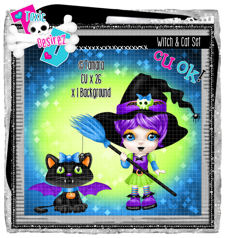 Cute Witch & Kitty Set 4 - Click Image to Close