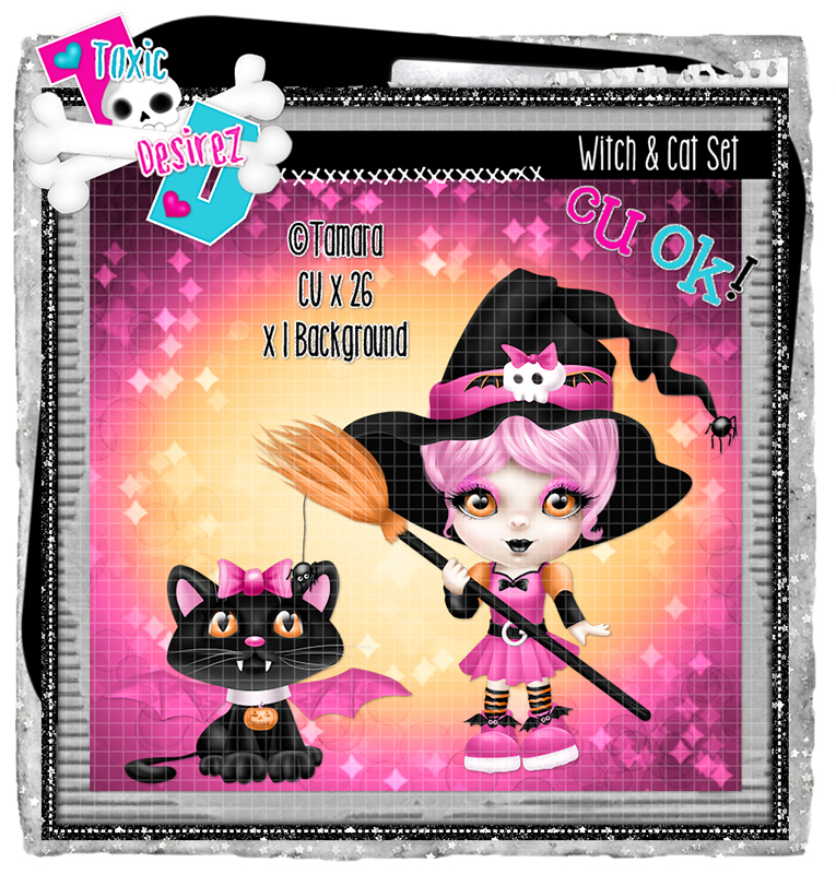 Cute Witch & Kitty Set 5 - Click Image to Close